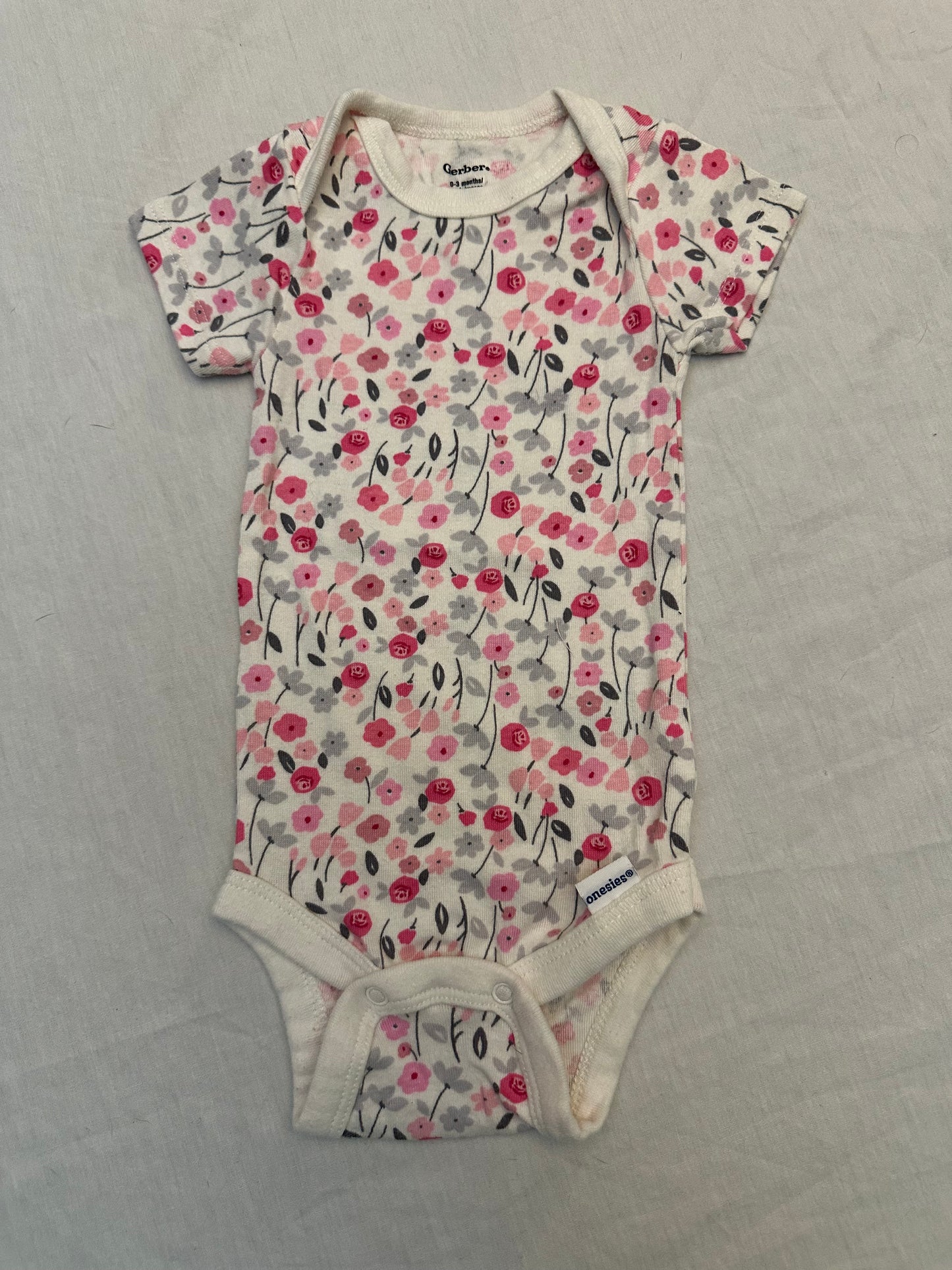 GERBER Floral Onesie | 0-3M