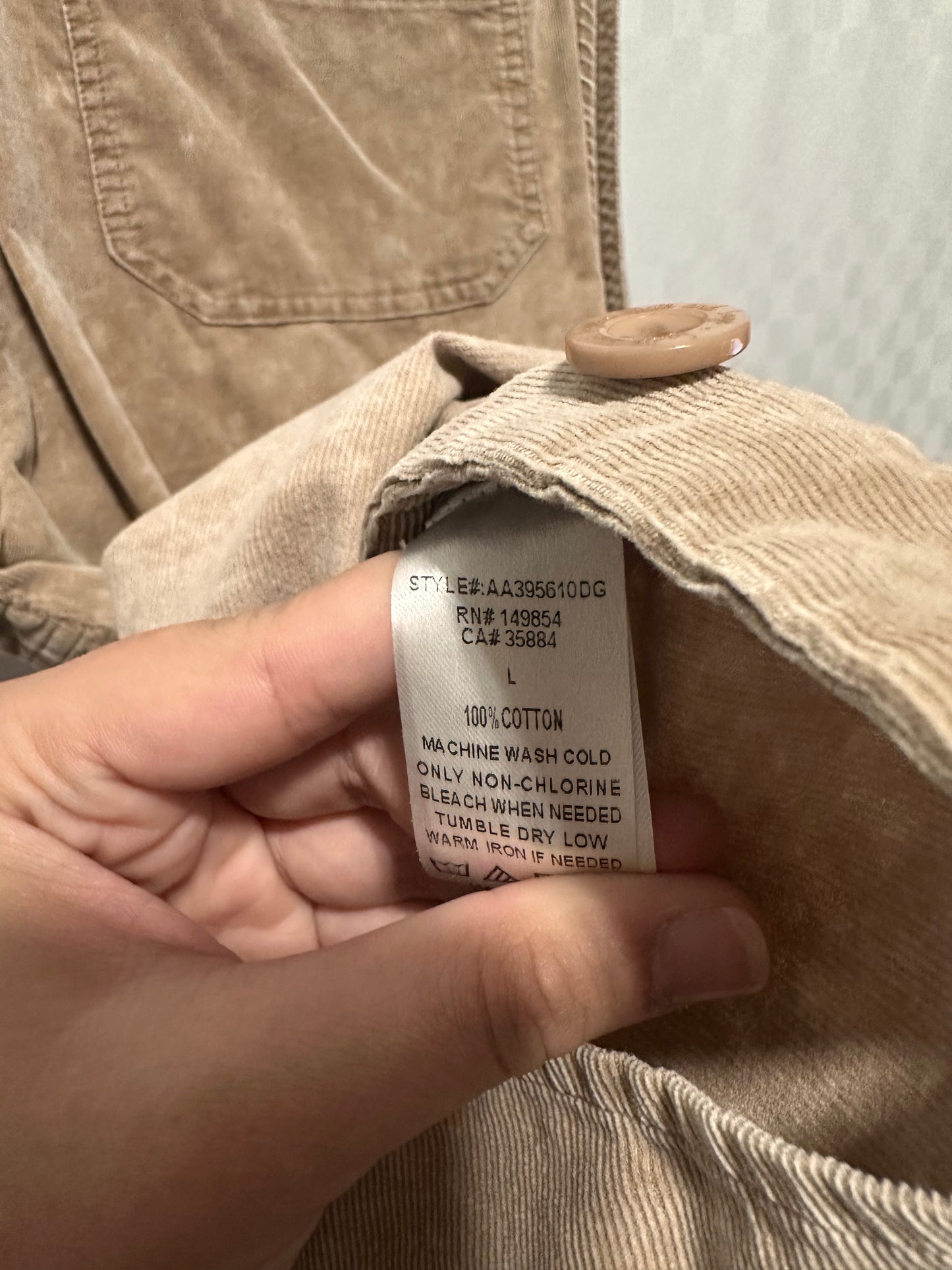 SADIE & SAGE Corduroy Overall Dress | L