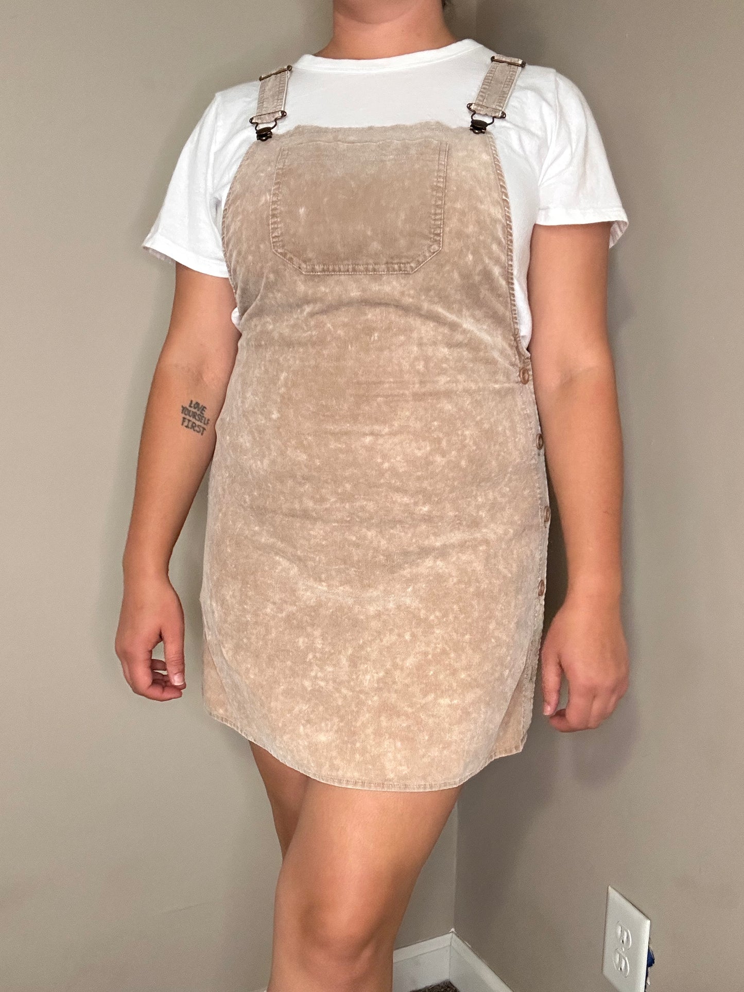 SADIE & SAGE Corduroy Overall Dress | L